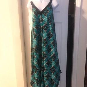 Michael Kors Turquoise plaid handkerchief dress